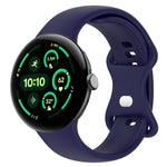 Correia de Relógio em Silicone com Fivela Borboleta de Cor Sólida, Tamanho:L, Para Google Pixel Watch 4 / Watch 3 45mm, Para Google Pixel Watch 4 / 3 / 2 / 1 41mm