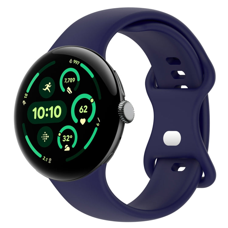 Correia de Relógio em Silicone com Fivela Borboleta de Cor Sólida, Tamanho:L, Para Google Pixel Watch 4 / Watch 3 45mm, Para Google Pixel Watch 4 / 3 / 2 / 1 41mm