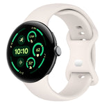 Correia de Relógio em Silicone com Fivela Borboleta de Cor Sólida, Tamanho:L, Para Google Pixel Watch 4 / Watch 3 45mm, Para Google Pixel Watch 4 / 3 / 2 / 1 41mm
