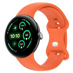 Correia de Relógio em Silicone com Fivela Borboleta de Cor Sólida, Tamanho:L, Para Google Pixel Watch 4 / Watch 3 45mm, Para Google Pixel Watch 4 / 3 / 2 / 1 41mm