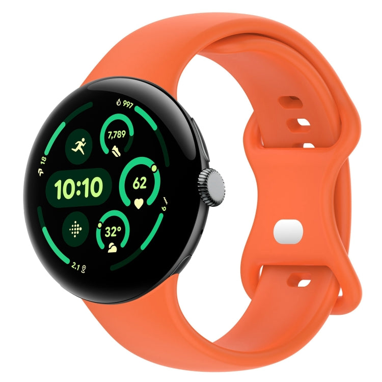 Correia de Relógio em Silicone com Fivela Borboleta de Cor Sólida, Tamanho:L, Para Google Pixel Watch 4 / Watch 3 45mm, Para Google Pixel Watch 4 / 3 / 2 / 1 41mm