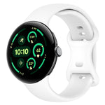 Correia de Relógio em Silicone com Fivela Borboleta de Cor Sólida, Tamanho:L, Para Google Pixel Watch 4 / Watch 3 45mm, Para Google Pixel Watch 4 / 3 / 2 / 1 41mm