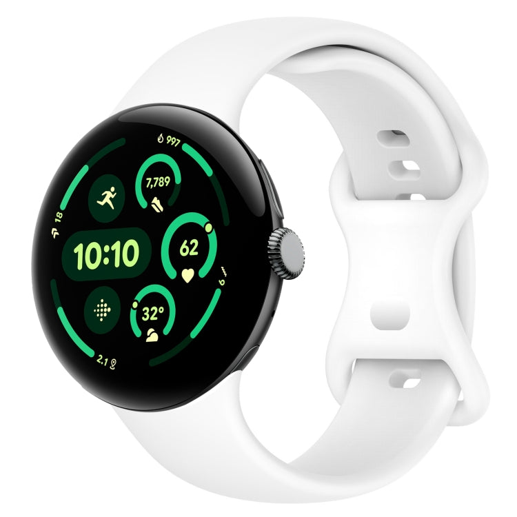 Correia de Relógio em Silicone com Fivela Borboleta de Cor Sólida, Tamanho:L, Para Google Pixel Watch 4 / Watch 3 45mm, Para Google Pixel Watch 4 / 3 / 2 / 1 41mm
