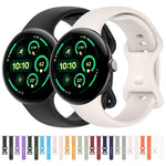 Correia de Relógio em Silicone com Fivela Borboleta de Cor Sólida, Tamanho:L, Para Google Pixel Watch 4 / Watch 3 45mm, Para Google Pixel Watch 4 / 3 / 2 / 1 41mm