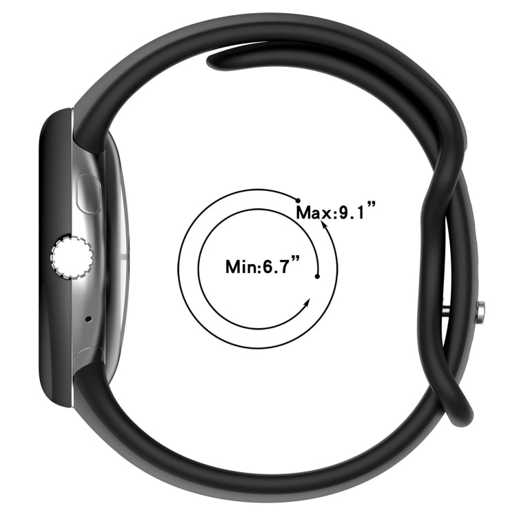 Correia de Relógio em Silicone com Fivela Borboleta de Cor Sólida, Tamanho:L, Para Google Pixel Watch 4 / Watch 3 45mm, Para Google Pixel Watch 4 / 3 / 2 / 1 41mm