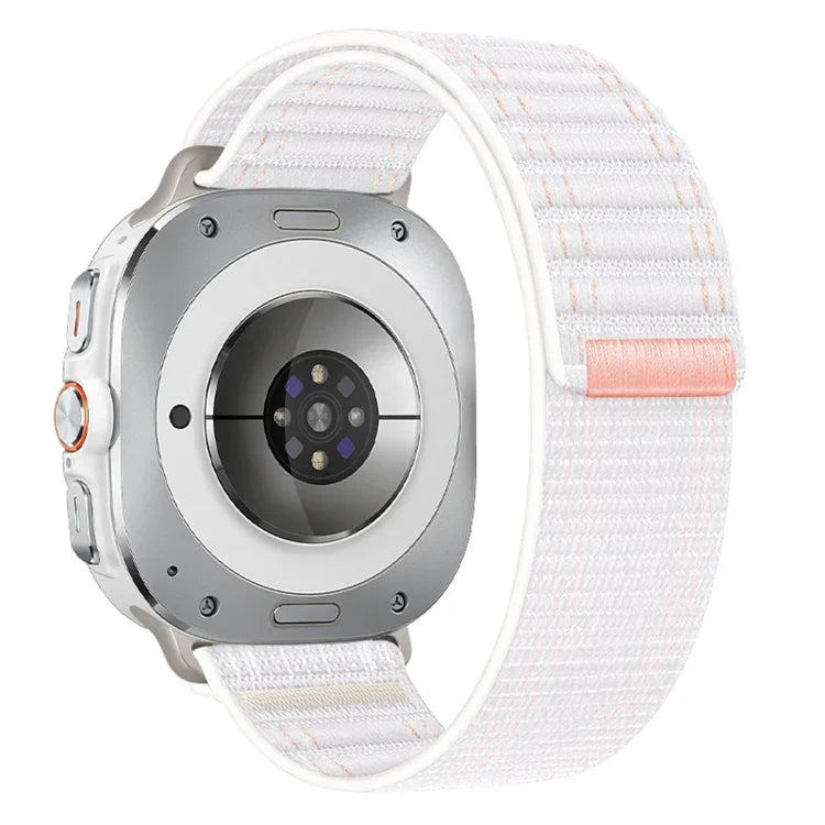 Para Samsung Galaxy Watch Ultra 47mm / Ultra 2025 Correia de Nylon com Textura Onda do Mar e Fecho de Gancho e Argola