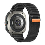 Para Samsung Galaxy Watch Ultra 47mm / Ultra 2025 Correia de Nylon com Textura Onda do Mar e Fecho de Gancho e Argola