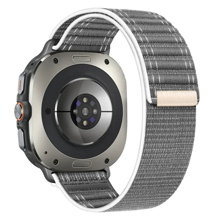 Para Samsung Galaxy Watch Ultra 47mm / Ultra 2025 Correia de Nylon com Textura Onda do Mar e Fecho de Gancho e Argola