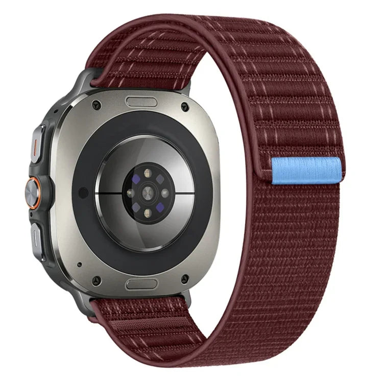 Para Samsung Galaxy Watch Ultra 47mm / Ultra 2025 Correia de Nylon com Textura Onda do Mar e Fecho de Gancho e Argola