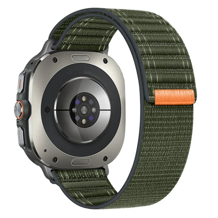 Para Samsung Galaxy Watch Ultra 47mm / Ultra 2025 Correia de Nylon com Textura Onda do Mar e Fecho de Gancho e Argola