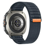 Para Samsung Galaxy Watch Ultra 47mm / Ultra 2025 Correia de Nylon com Textura Onda do Mar e Fecho de Gancho e Argola
