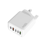 Carregador Multiporta 120W 3 PD Type-C Dual USB para Telemóveis, Ficha UK, Ficha UK
