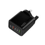 Carregador Multiporta 120W 3 PD Type-C Dual USB para Telemóveis, Ficha UK, Ficha UK