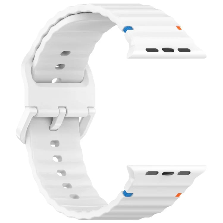 Pulseira de Silicone com Grão Ondulado e Costura, Para Apple Watch Série 9 41mm, Para Apple Watch Ultra 49mm, Para Apple Watch Série 8 41mm, Para Apple Watch Série 8 45mm