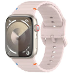 Pulseira de Silicone com Grão Ondulado e Costura, Para Apple Watch Série 9 41mm, Para Apple Watch Ultra 49mm, Para Apple Watch Série 8 41mm, Para Apple Watch Série 8 45mm