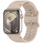 Pulseira de Silicone com Grão Ondulado e Costura, Para Apple Watch SE 2022 40mm, Para Apple Watch SE 2022 44mm, Para Apple Watch Série 7 41mm, Para Apple Watch Série 7 45mm