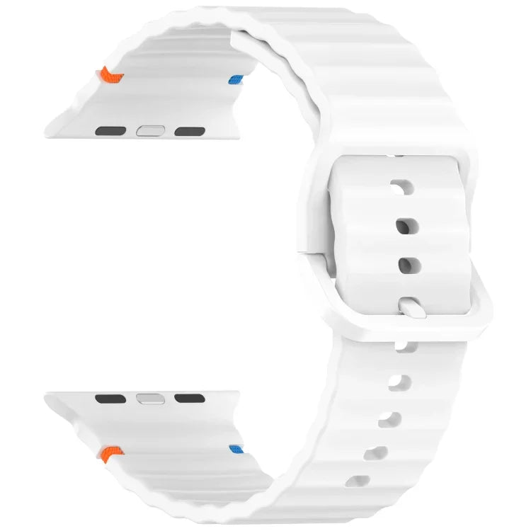 Pulseira de Silicone com Grão Ondulado e Costura, Para Apple Watch Série 6 40mm, Para Apple Watch Série 6 44mm, Para Apple Watch Série 5 44mm, Para Apple Watch Série 5 40mm