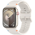 Pulseira de Silicone com Grão Ondulado e Costura, Para Apple Watch Série 6 40mm, Para Apple Watch Série 6 44mm, Para Apple Watch Série 5 44mm, Para Apple Watch Série 5 40mm