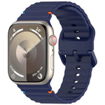 Pulseira de Silicone com Grão Ondulado e Costura, Para Apple Watch Série 6 40mm, Para Apple Watch Série 6 44mm, Para Apple Watch Série 5 44mm, Para Apple Watch Série 5 40mm