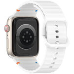 Wavy Grain Stitched Silicone Watch Band, For Apple Watch Series 4 44mm, For Apple Watch Series 4 40mm, For Apple Watch Series 3 38mm, For Apple Watch Series 3 42mm