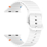 Wavy Grain Stitched Silicone Watch Band, For Apple Watch Series 4 44mm, For Apple Watch Series 4 40mm, For Apple Watch Series 3 38mm, For Apple Watch Series 3 42mm