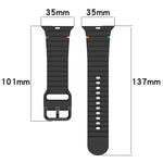 Pulseira de Silicone com Grão Ondulado e Costura, Para Apple Watch SE 2022 40mm, Para Apple Watch SE 2022 44mm, Para Apple Watch Série 7 41mm, Para Apple Watch Série 7 45mm