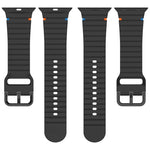 Wavy Grain Stitched Silicone Watch Band, For Apple Watch Series 4 44mm, For Apple Watch Series 4 40mm, For Apple Watch Series 3 38mm, For Apple Watch Series 3 42mm