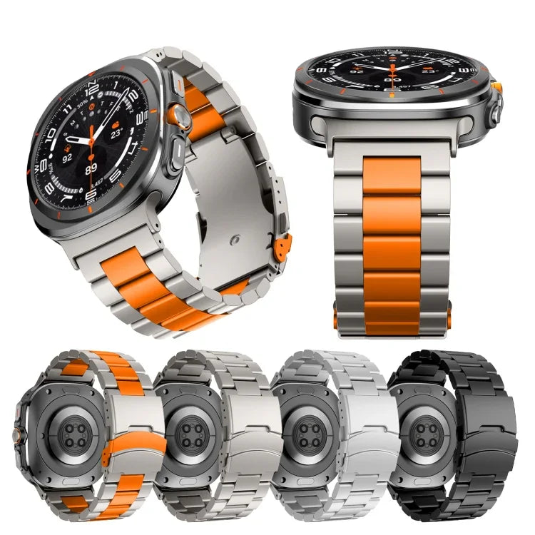 Correia de Relógio Metálica de Liga de Titânio com Três Contas para Samsung Galaxy Watch Ultra 47mm
