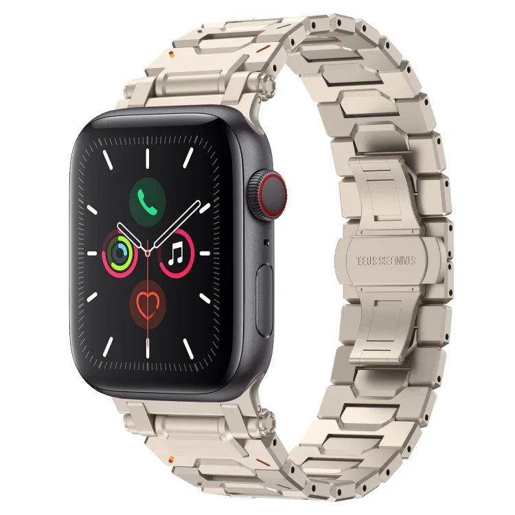 Pathfinder Stainless Steel Metal Watch Band, For Apple Watch Series 10 46mm, For Apple Watch SE 2023 44mm, For Apple Watch Ultra 2 49mm, For Apple Watch Series 9 45mm, For Apple Watch Ultra 49mm, For Apple Watch Series 8 45mm, For Apple Watch SE 2022 4...