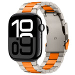 Three Beads Titanium Alloy Metal Watch Band, For Apple Watch Series 10 46mm, For Apple Watch Series 10 42mm, For Apple Watch SE 2023 44mm, For Apple Watch SE 2023 40mm, For Apple Watch Ultra 2 49mm, For Apple Watch Series 9 45mm                        ...