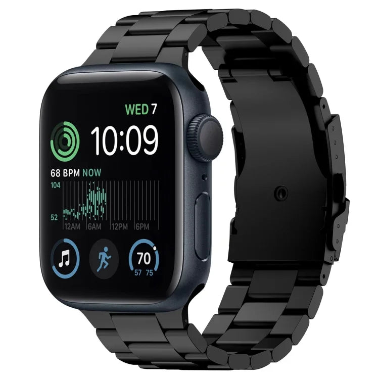 Three Beads Titanium Alloy Metal Watch Band, For Apple Watch Series 10 46mm, For Apple Watch Series 10 42mm, For Apple Watch SE 2023 44mm, For Apple Watch SE 2023 40mm, For Apple Watch Ultra 2 49mm, For Apple Watch Series 9 45mm                        ...