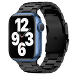 Three Beads Titanium Alloy Metal Watch Band, For Apple Watch Series 7 41mm, For Apple Watch Series 7 45mm, For Apple Watch Series 6 40mm, For Apple Watch Series 6 44mm, For Apple Watch Series 5 44mm, For Apple Watch Series 5 40mm                       ...
