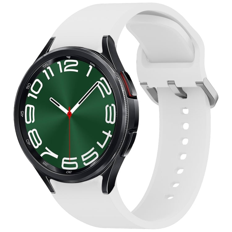 Correia de relógio em silicone de cor sólida com fivela colorida e libertação rápida, para Samsung Galaxy Watch 6 Classic 47mm, para Samsung Galaxy Watch 6 44mm, para Samsung Galaxy Watch 6 40mm, para Samsung Galaxy Watch 6 Classic 43mm