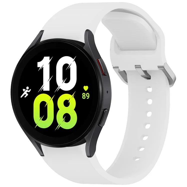 Pulseira de Silicone com Fivela Colorida Sólida e Colorida de Libertação Rápida, Para Samsung Galaxy Watch 5 40 / 44mm, Para Samsung Galaxy Watch 5 Pro, Para Samsung Galaxy Watch 4 40 / 44mm, Para Samsung Galaxy Watch 4 Classic 46 / 42mm