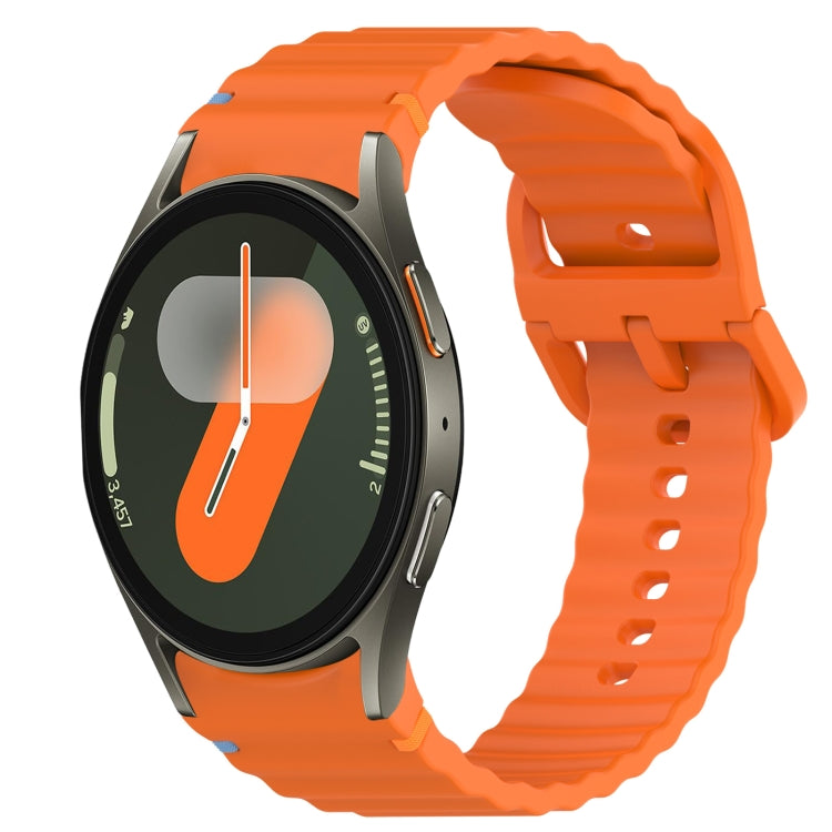 Correia de relógio em silicone com grão ondulado e costura, fecho rápido, para Samsung Galaxy Watch FE 40mm, para Samsung Galaxy Watch 7 44mm, para Samsung Galaxy Watch 7 40mm, para Samsung Galaxy Watch 6 Classic 47mm