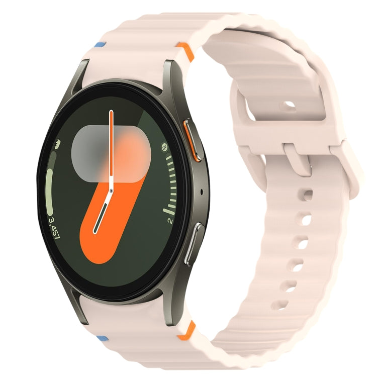 Correia de relógio em silicone com grão ondulado e costura, fecho rápido, para Samsung Galaxy Watch FE 40mm, para Samsung Galaxy Watch 7 44mm, para Samsung Galaxy Watch 7 40mm, para Samsung Galaxy Watch 6 Classic 47mm