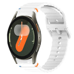 Correia de relógio em silicone com grão ondulado e costura, fecho rápido, para Samsung Galaxy Watch FE 40mm, para Samsung Galaxy Watch 7 44mm, para Samsung Galaxy Watch 7 40mm, para Samsung Galaxy Watch 6 Classic 47mm