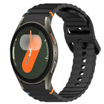 Correia de relógio em silicone com grão ondulado e costura, fecho rápido, para Samsung Galaxy Watch FE 40mm, para Samsung Galaxy Watch 7 44mm, para Samsung Galaxy Watch 7 40mm, para Samsung Galaxy Watch 6 Classic 47mm