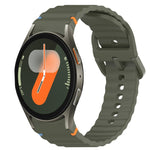 Correia de relógio em silicone com grão ondulado e costura, fecho rápido, para Samsung Galaxy Watch FE 40mm, para Samsung Galaxy Watch 7 44mm, para Samsung Galaxy Watch 7 40mm, para Samsung Galaxy Watch 6 Classic 47mm