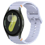 Correia de relógio em silicone com grão ondulado e costura, fecho rápido, para Samsung Galaxy Watch FE 40mm, para Samsung Galaxy Watch 7 44mm, para Samsung Galaxy Watch 7 40mm, para Samsung Galaxy Watch 6 Classic 47mm