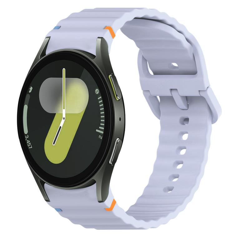 Correia de relógio em silicone com grão ondulado e costura, fecho rápido, para Samsung Galaxy Watch FE 40mm, para Samsung Galaxy Watch 7 44mm, para Samsung Galaxy Watch 7 40mm, para Samsung Galaxy Watch 6 Classic 47mm
