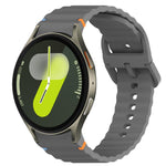 Correia de relógio em silicone com grão ondulado e costura, fecho rápido, para Samsung Galaxy Watch FE 40mm, para Samsung Galaxy Watch 7 44mm, para Samsung Galaxy Watch 7 40mm, para Samsung Galaxy Watch 6 Classic 47mm