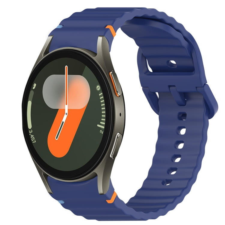 Correia de relógio em silicone com grão ondulado e costura, fecho rápido, para Samsung Galaxy Watch FE 40mm, para Samsung Galaxy Watch 7 44mm, para Samsung Galaxy Watch 7 40mm, para Samsung Galaxy Watch 6 Classic 47mm