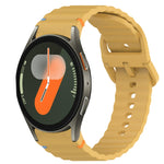 Correia de relógio em silicone com grão ondulado e costura, fecho rápido, para Samsung Galaxy Watch FE 40mm, para Samsung Galaxy Watch 7 44mm, para Samsung Galaxy Watch 7 40mm, para Samsung Galaxy Watch 6 Classic 47mm
