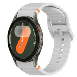 Correia de relógio em silicone com grão ondulado e costura, fecho rápido, para Samsung Galaxy Watch FE 40mm, para Samsung Galaxy Watch 7 44mm, para Samsung Galaxy Watch 7 40mm, para Samsung Galaxy Watch 6 Classic 47mm