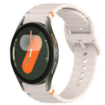Correia de relógio em silicone com grão ondulado e costura, fecho rápido, para Samsung Galaxy Watch FE 40mm, para Samsung Galaxy Watch 7 44mm, para Samsung Galaxy Watch 7 40mm, para Samsung Galaxy Watch 6 Classic 47mm