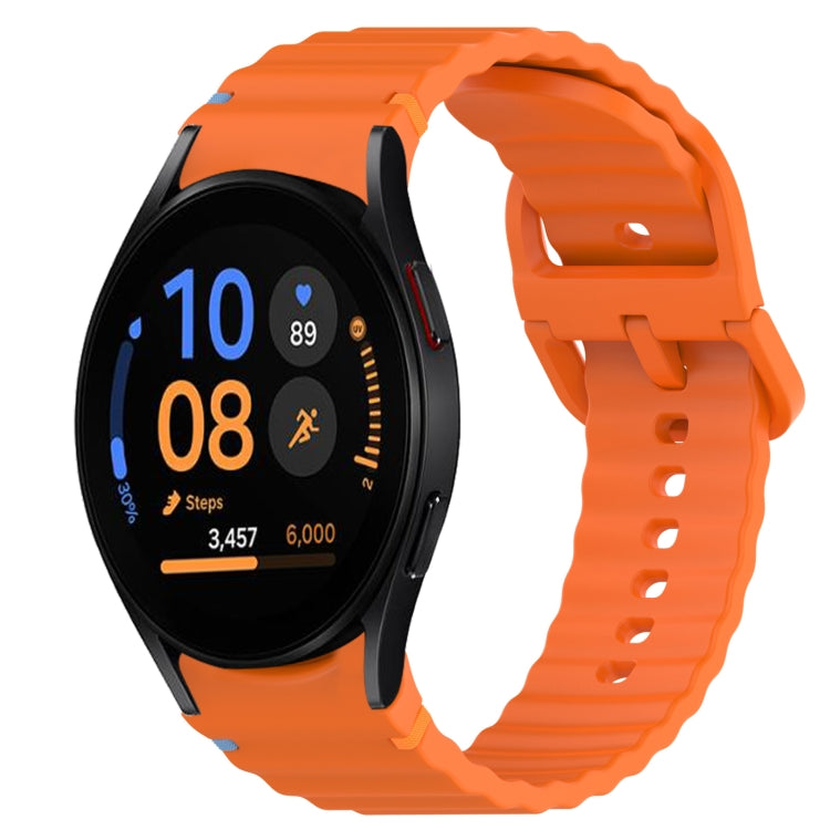 Correia de relógio em silicone com grão ondulado e costura, fecho rápido, para Samsung Galaxy Watch FE 40mm, para Samsung Galaxy Watch 7 44mm, para Samsung Galaxy Watch 7 40mm, para Samsung Galaxy Watch 6 Classic 47mm