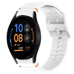 Correia de relógio em silicone com grão ondulado e costura, fecho rápido, para Samsung Galaxy Watch FE 40mm, para Samsung Galaxy Watch 7 44mm, para Samsung Galaxy Watch 7 40mm, para Samsung Galaxy Watch 6 Classic 47mm