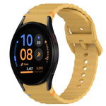 Correia de relógio em silicone com grão ondulado e costura, fecho rápido, para Samsung Galaxy Watch FE 40mm, para Samsung Galaxy Watch 7 44mm, para Samsung Galaxy Watch 7 40mm, para Samsung Galaxy Watch 6 Classic 47mm