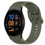 Correia de relógio em silicone com grão ondulado e costura, fecho rápido, para Samsung Galaxy Watch FE 40mm, para Samsung Galaxy Watch 7 44mm, para Samsung Galaxy Watch 7 40mm, para Samsung Galaxy Watch 6 Classic 47mm